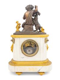 A French Bronze and Marble Clock