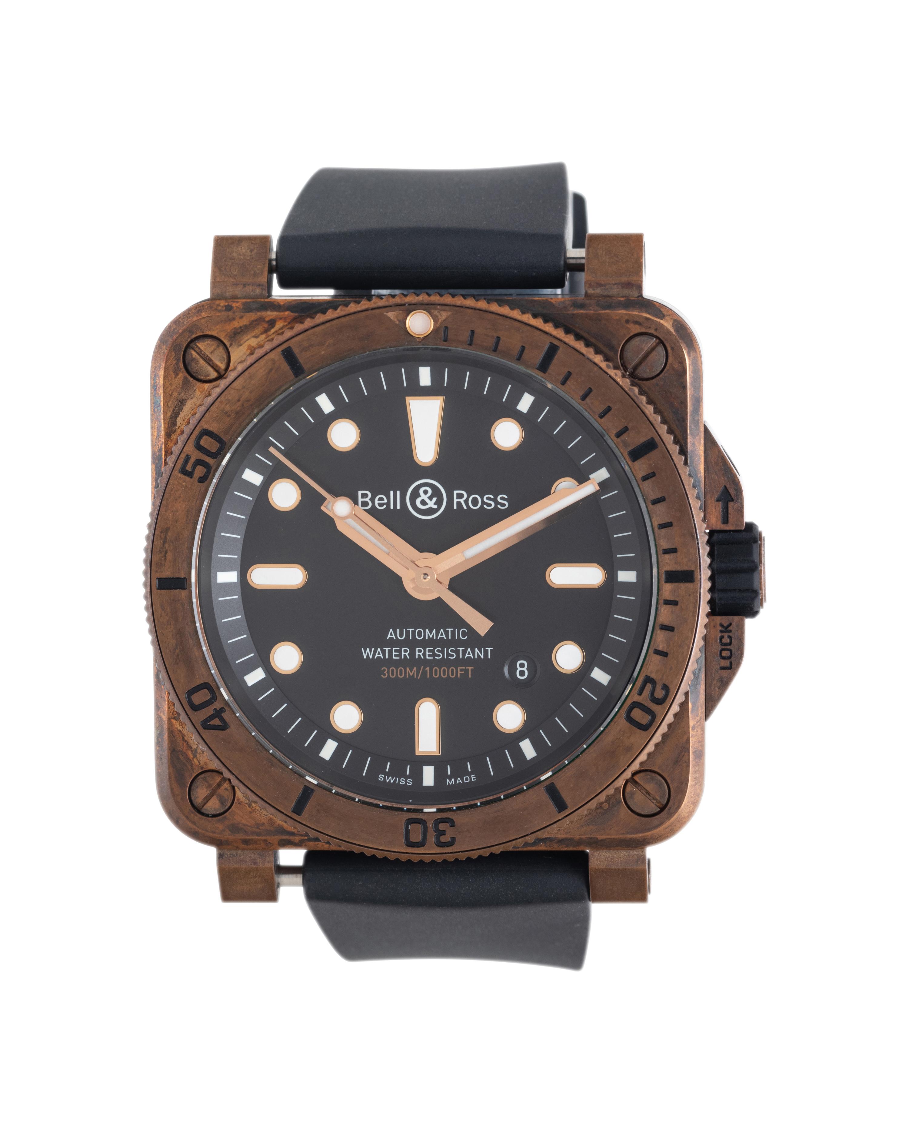BELL & ROSS, STAINLESS STEEL AND BRONZE 'BR 03-92 DIVER' WATCH