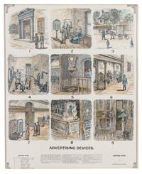 (TECHNOLOGY) Group of four colored encyclopedia prints pertaining to patents. Sackett & Wilhelms & Co. New York, c. 1900.