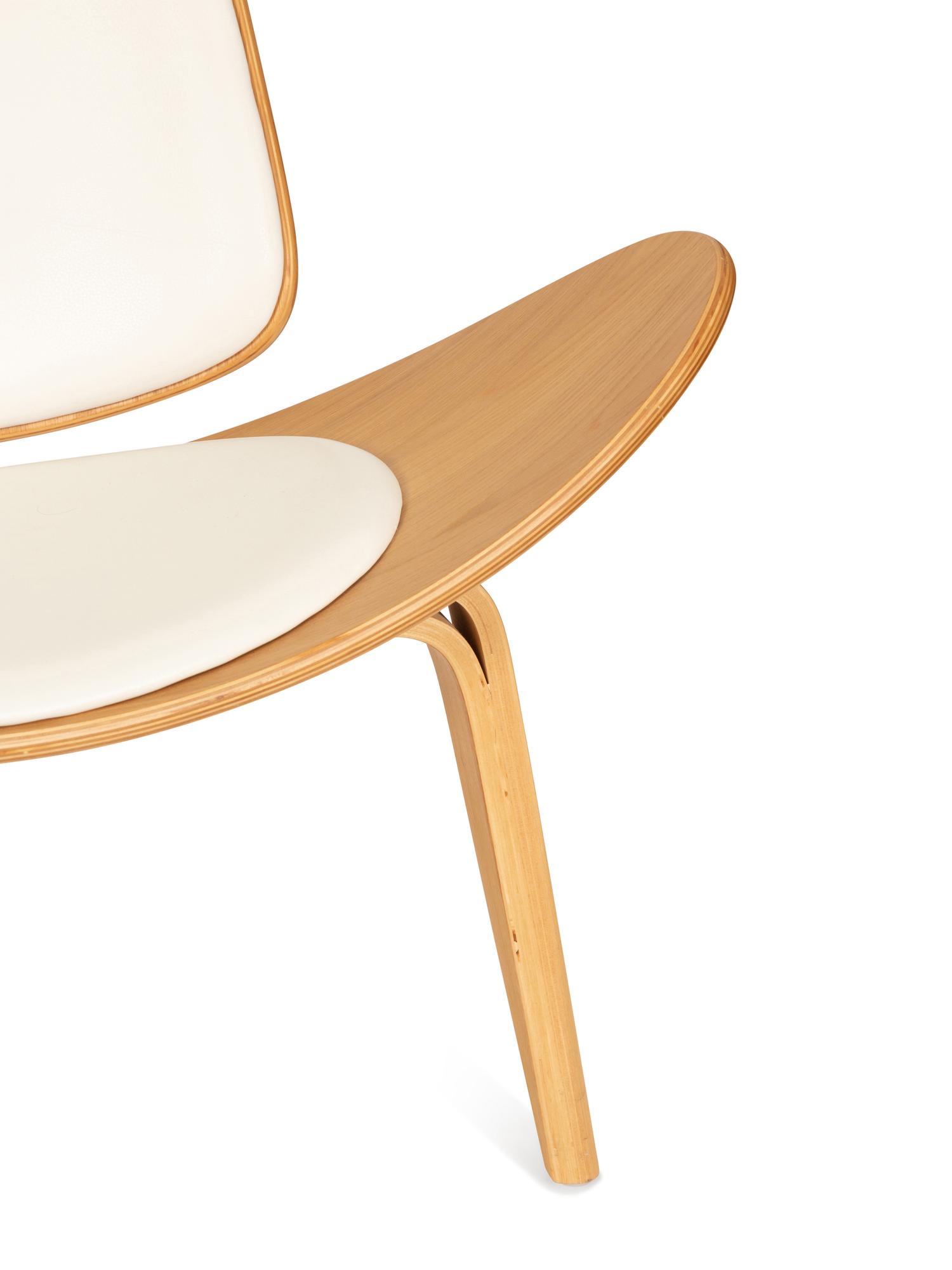 A Pair of Italian Walnut and Leather Tripod Chairs