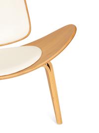 A Pair of Italian Walnut and Leather Tripod Chairs