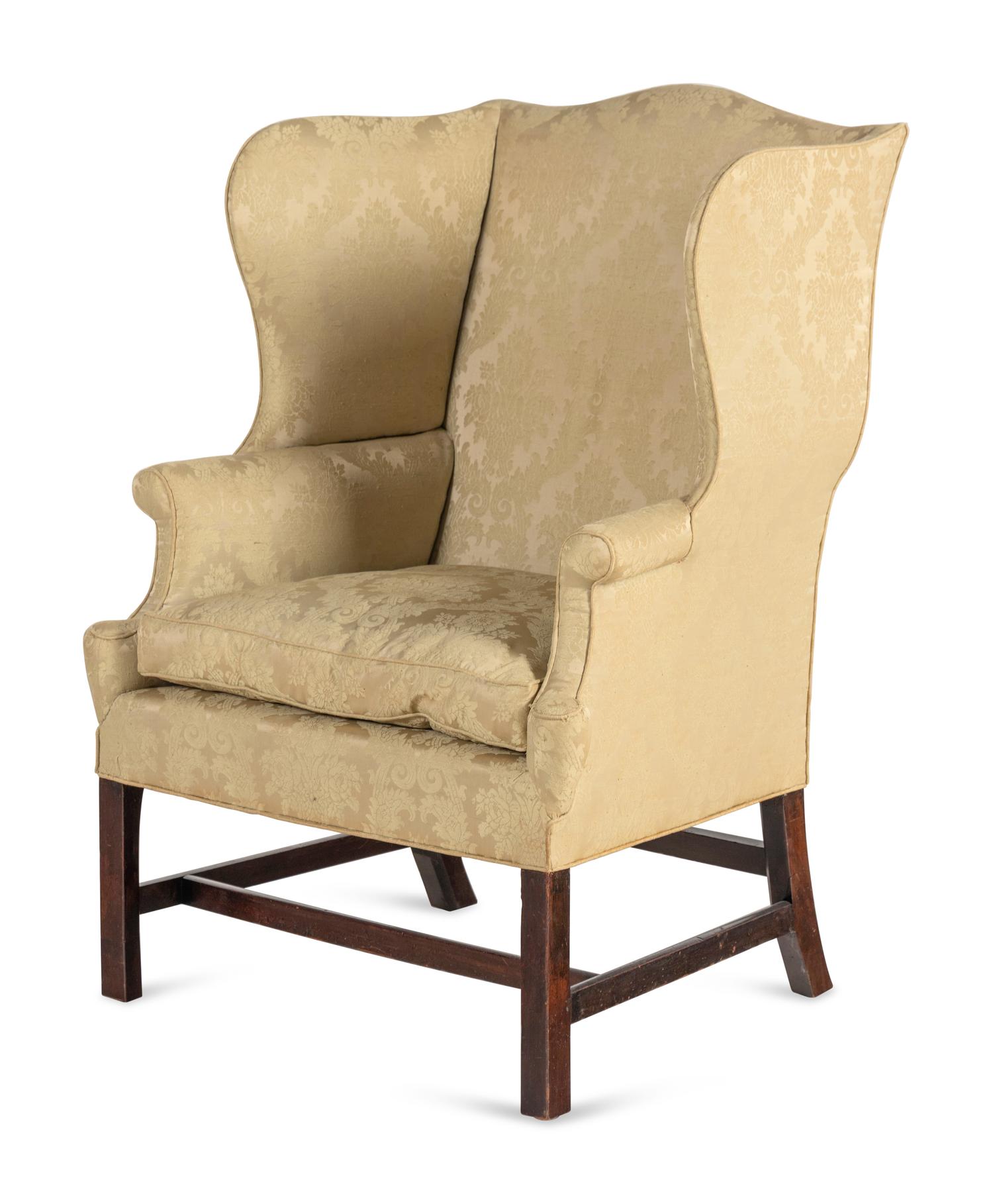A George III Mahogany Wingback Chair