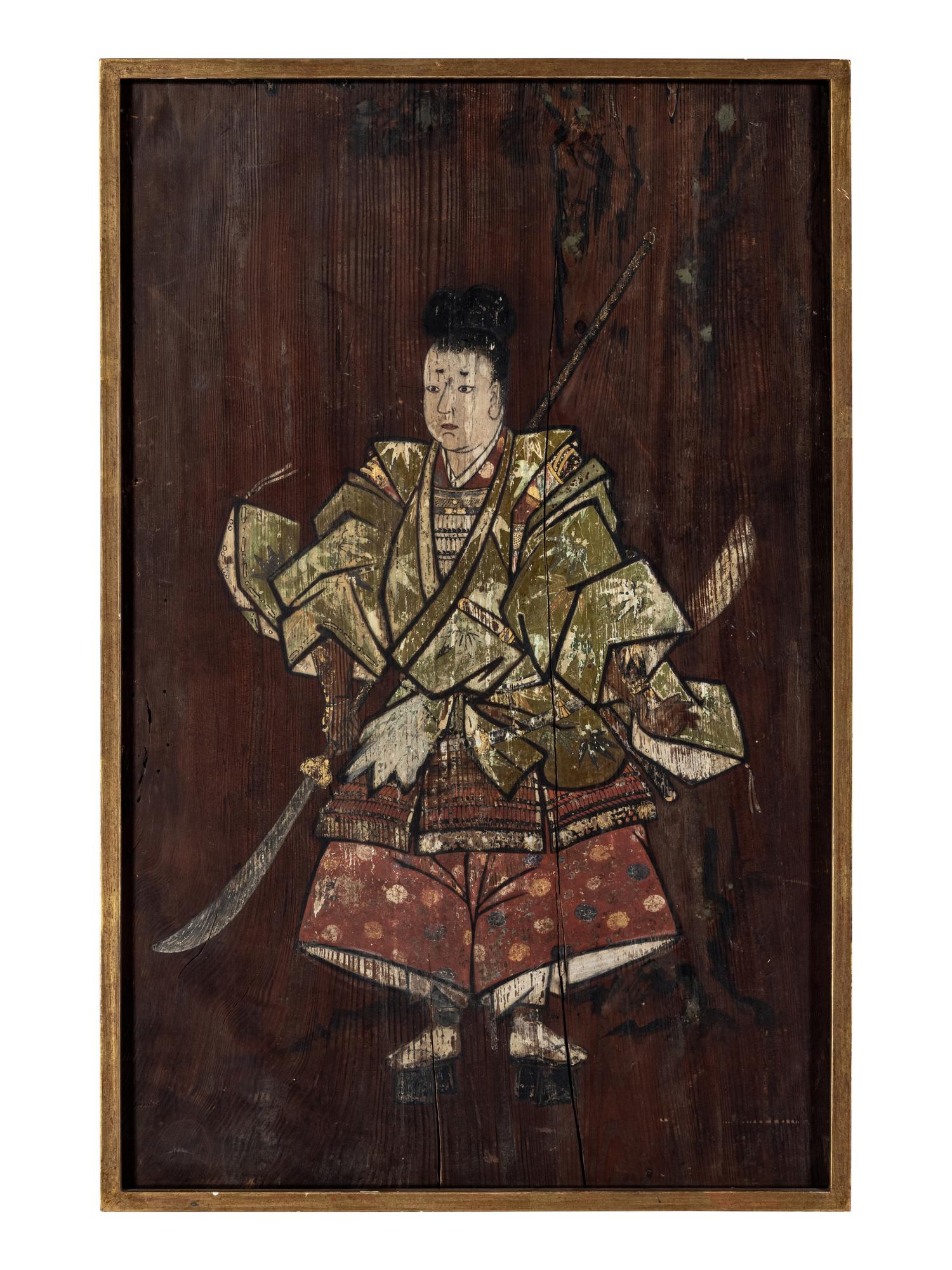 A Japanese Ema Votive Plaque of Ushiwaka Maru