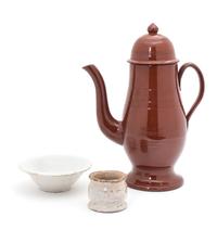 An English Redware Coffee Pot Height of coffee pot 10 1/2 inches — CIRCA 1790-1800