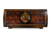 An Italian Gothic Style Painted and Parcel Gilt Trunk