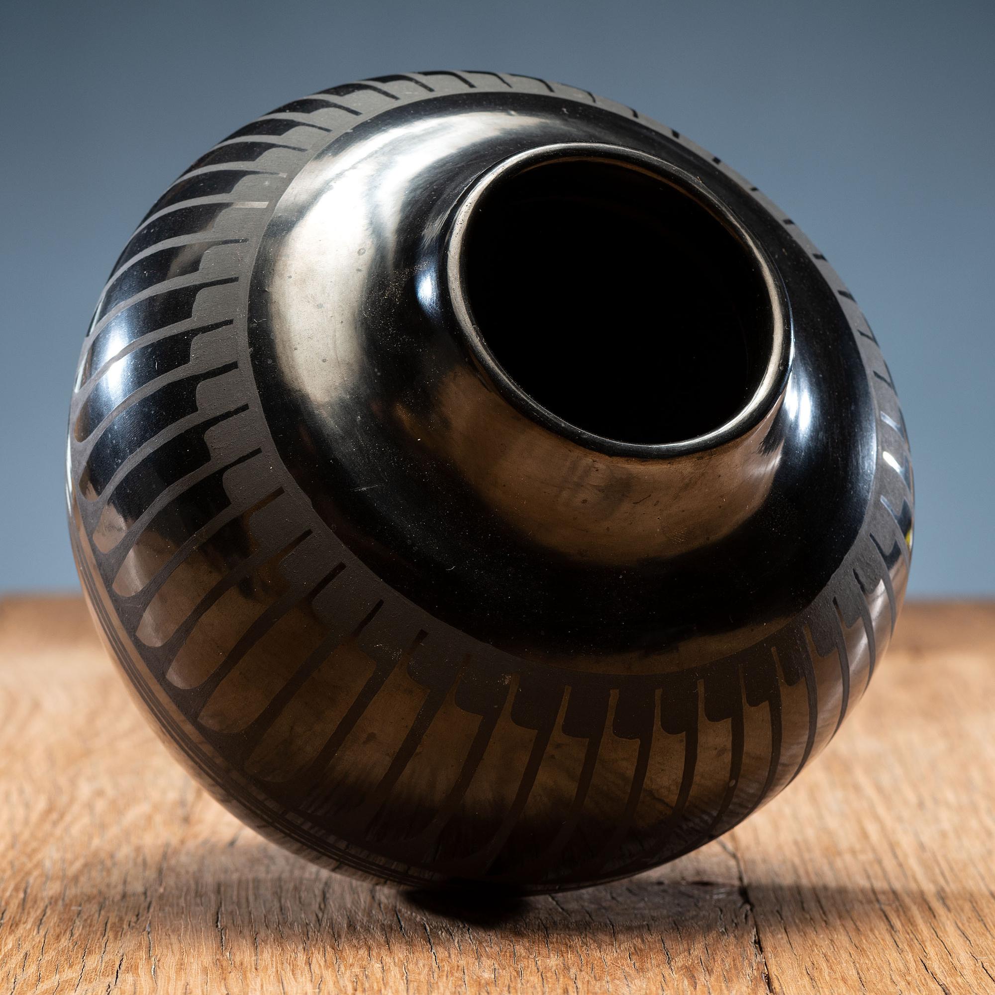 Santana and Adam Martinez (San Ildefonso, 1909-2002 / 1903-2000) Blackware Pottery Bowl