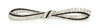 An Art Deco Platinum, Diamond and Onyx Bar Brooch, 5.80 dwts.