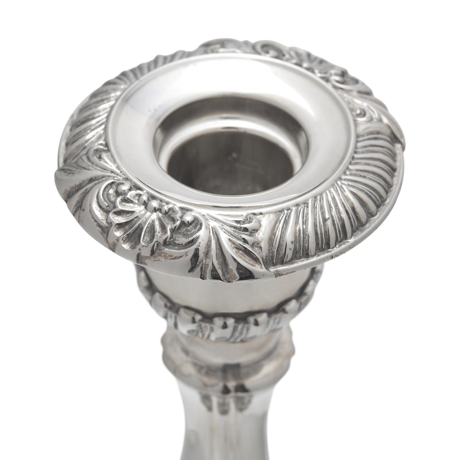 Six Italian Silver-Plate Candlesticks