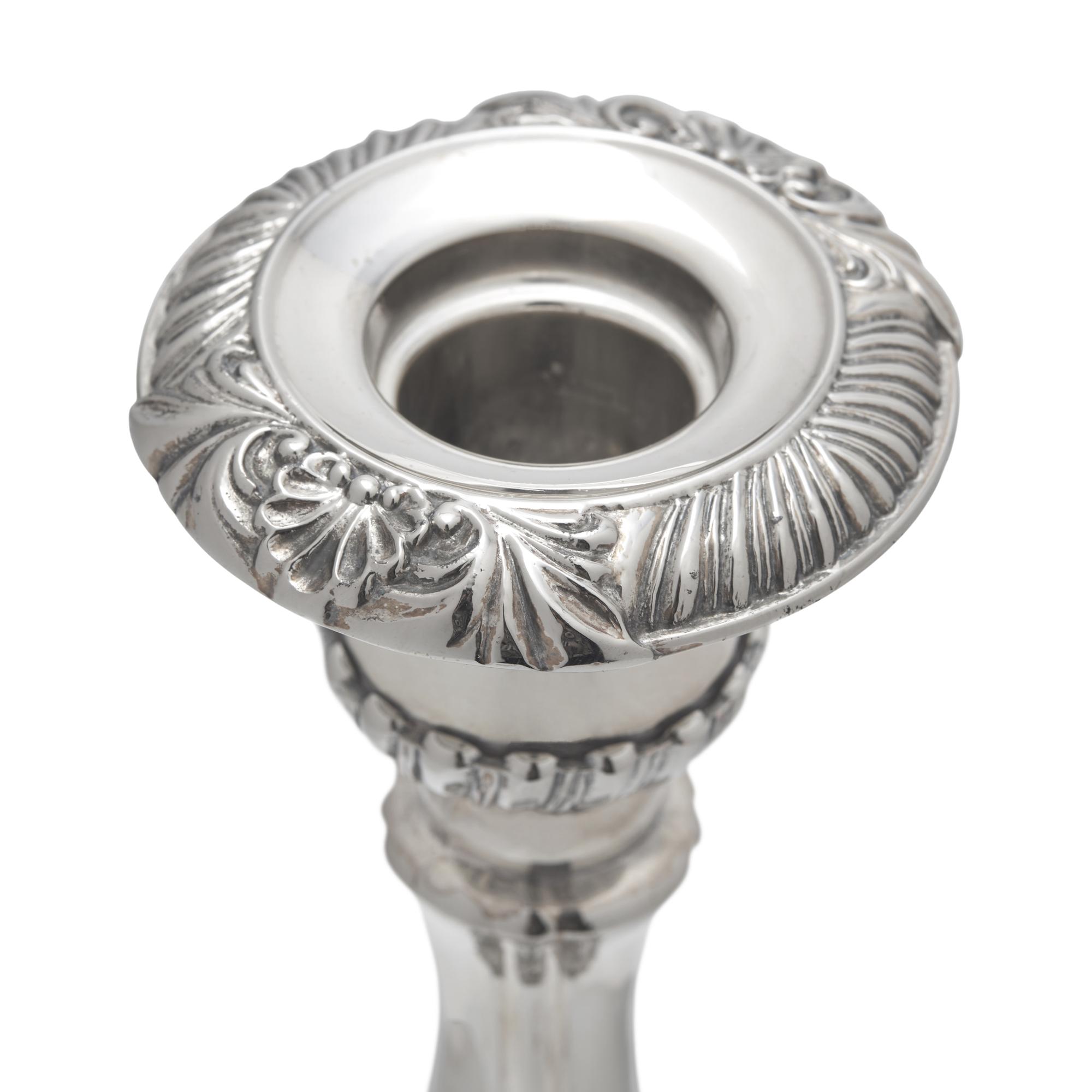 Six Italian Silver-Plate Candlesticks