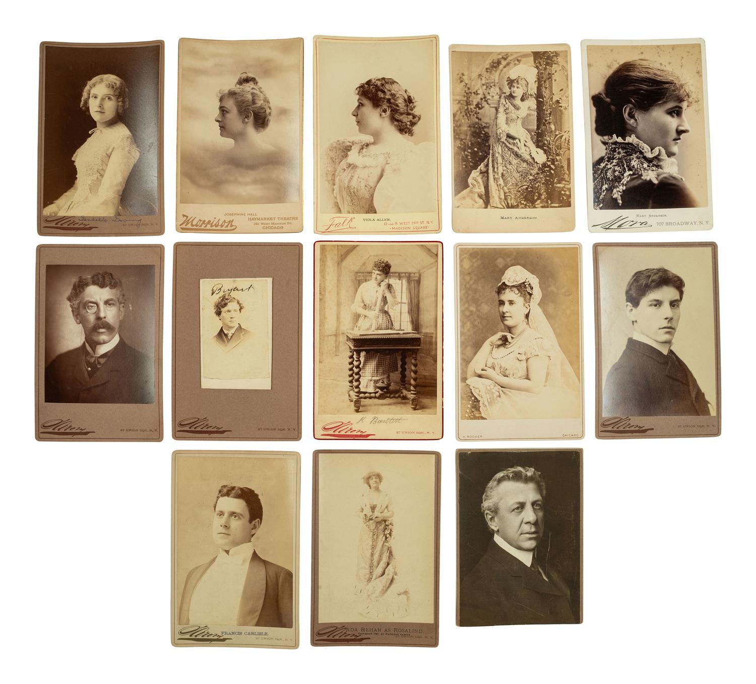 [EARLY PHOTOGRAPHY]. 75 CDVs & cabinet cards of 19th century actors & other personalities.