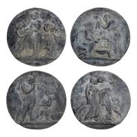 Four Lead Wall Plaques Depicting the Four Ages of Man Attributed to Bertel Thorvaldsen (Danish, c. 1770-1844)