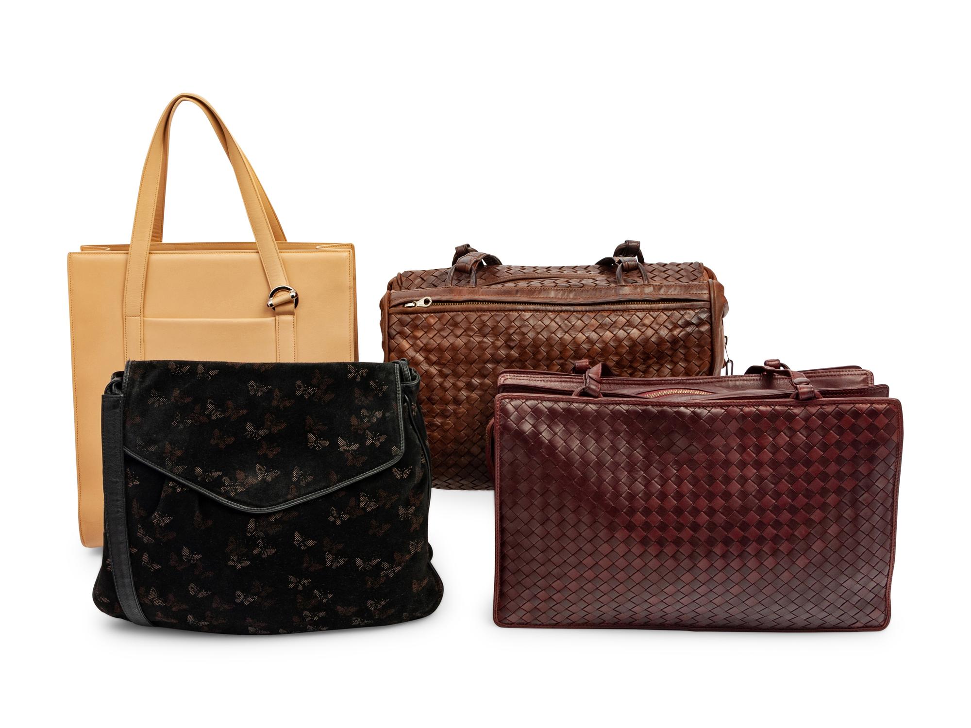 Four Designer Handbags: Three Bottega Veneta, One Cartier, 1980-2000s