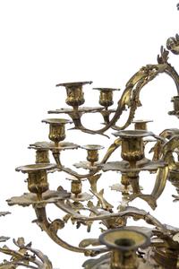 A Louis XV Style Gilt Bronze Forty-Two Light Chandelier Height 50 x width 44 inches. — LATE 19TH CENTURY