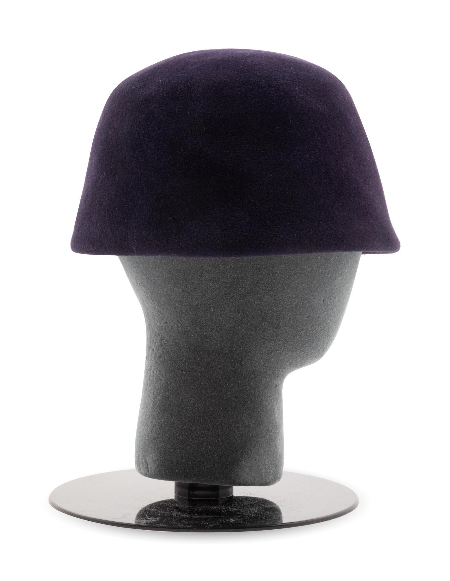 Yves Saint Laurent Dark Purple Cloche Hat, 1970s