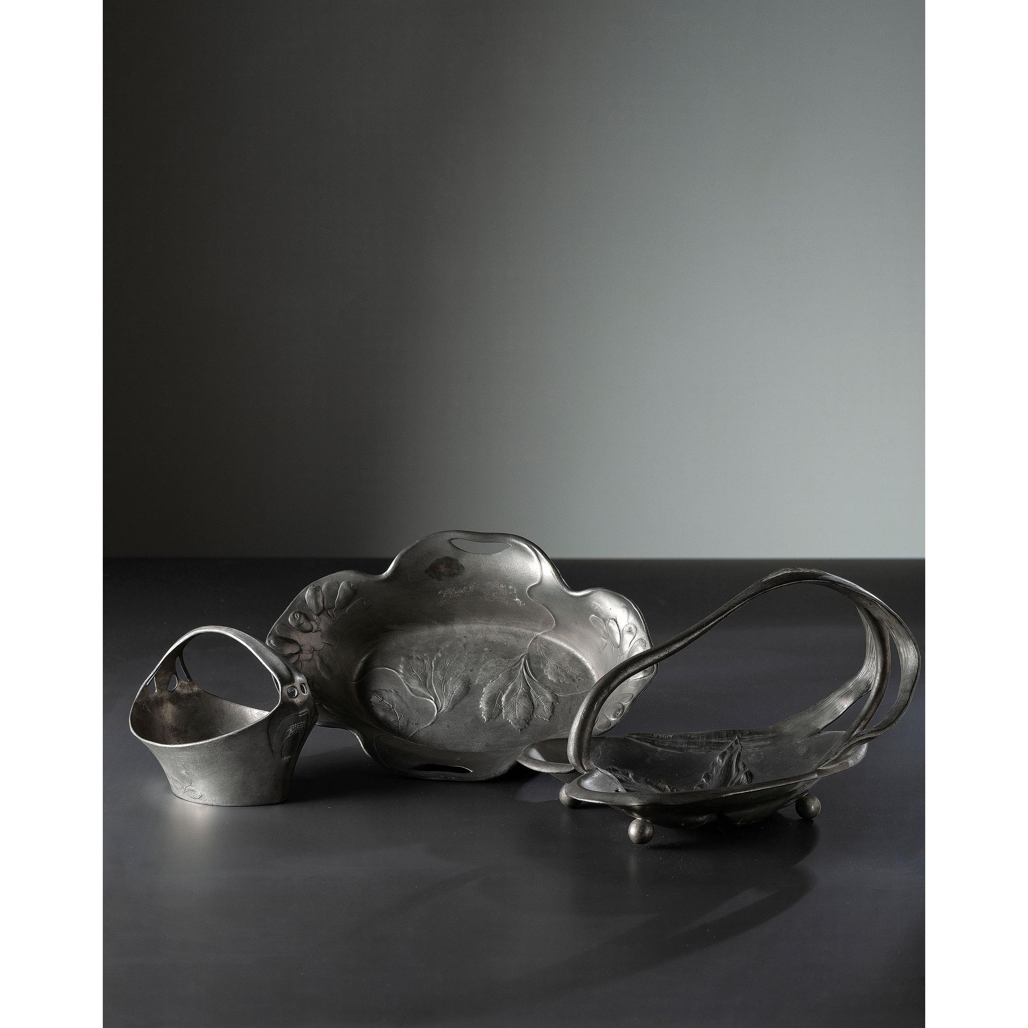 Three Jugendstil Pewter Baskets
