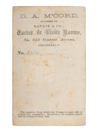 [ARTISTS]. M'CORD, D. A., photog. CDV of Cassilly Adams, painter of Custer's Last Fight .