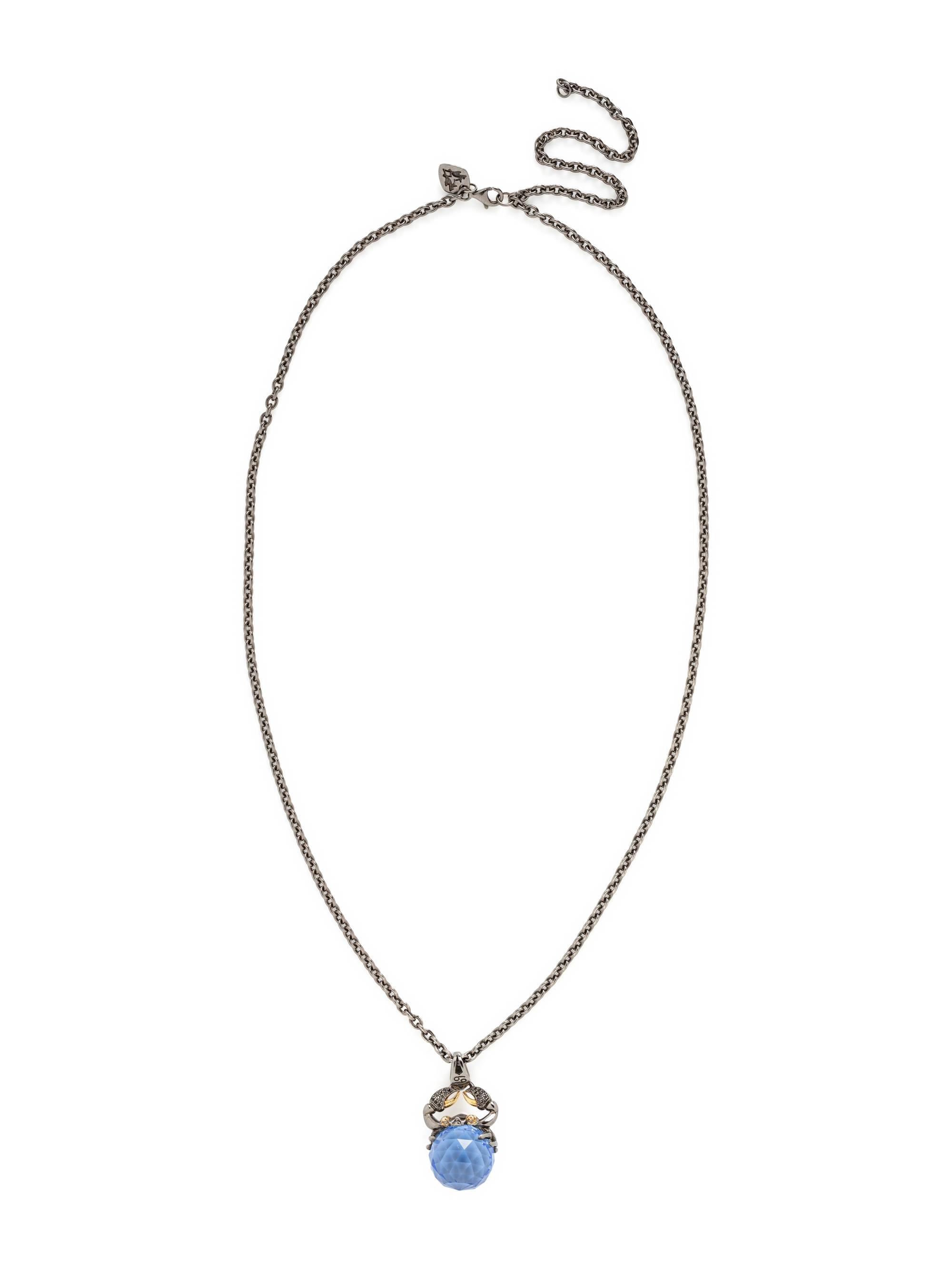 STEVEN WEBSTER, STERLING SILVER AND BLUE CRYSTAL ZODIAC CANCER 'ASTRO BALL' NECKLACE