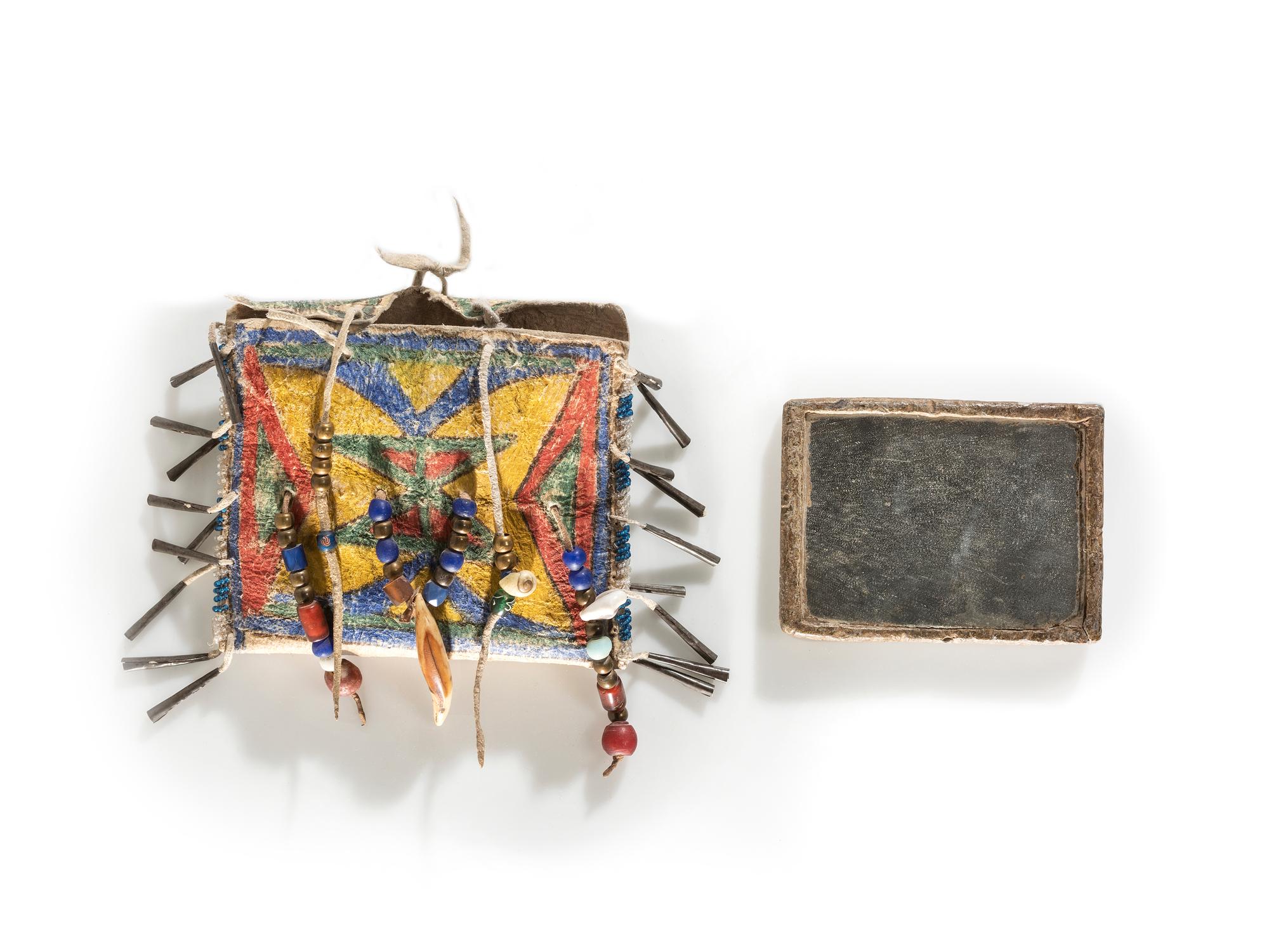 Sioux Painted Parfleche Case, with Mirror