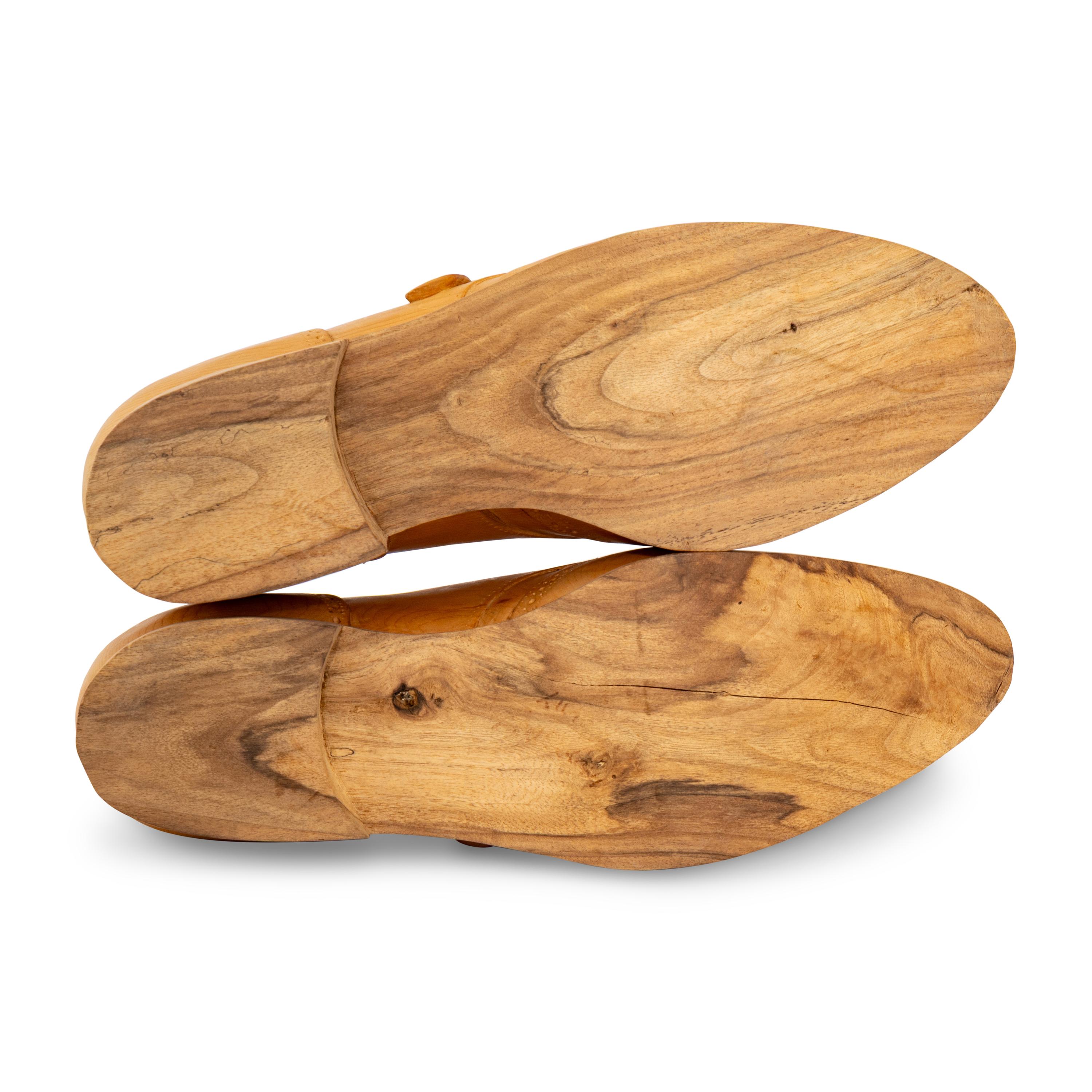 A Pair of Carved Wood Models of Shoes