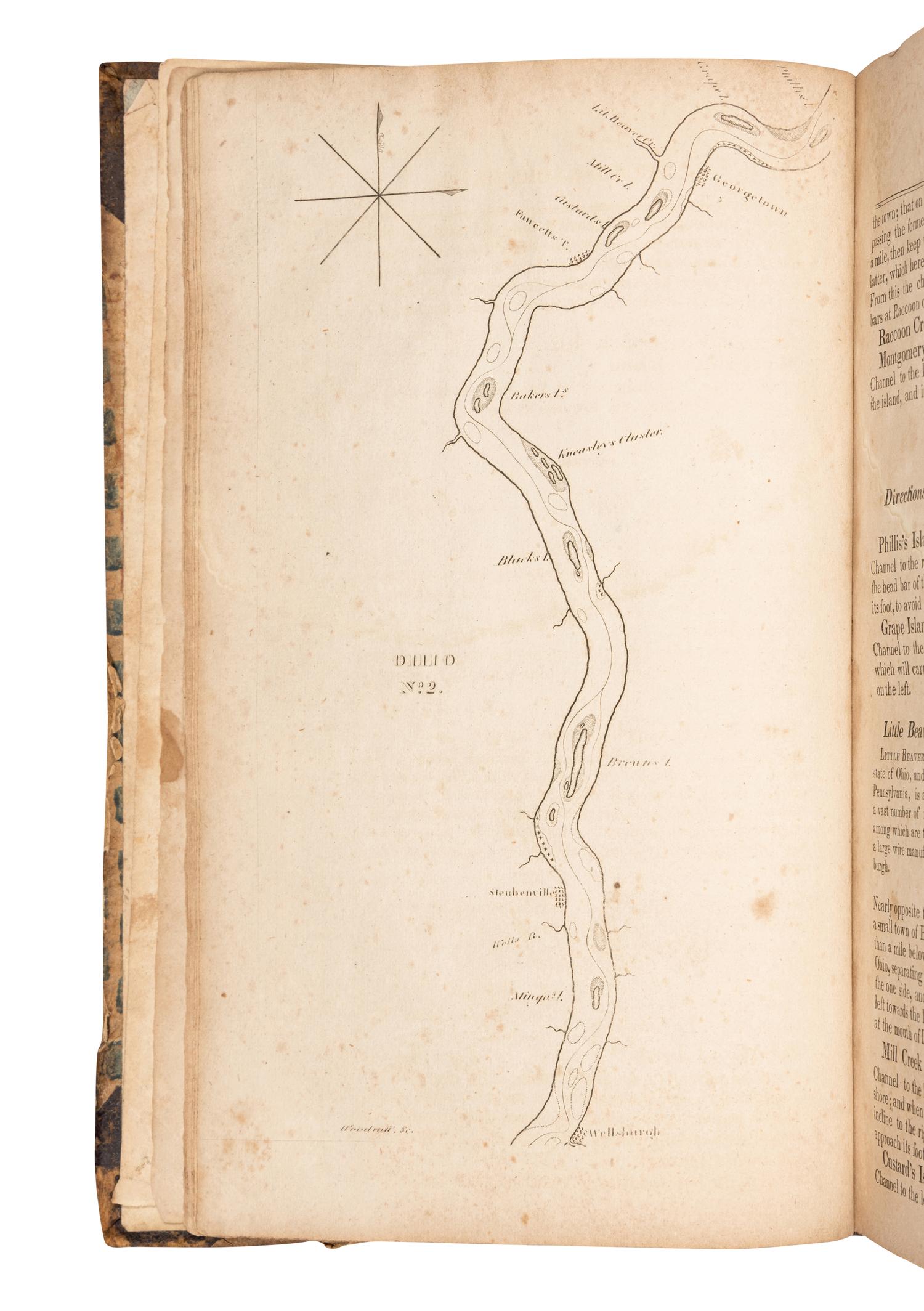 CUMINGS, Samuel. The Western Pilot, Containing Charts of the Ohio River and of the Mississippi... with Directions for Navigating the Same, and a Gazetteer . Cincinnati: John M'Calla for N. & G. Guilford, 1829.
