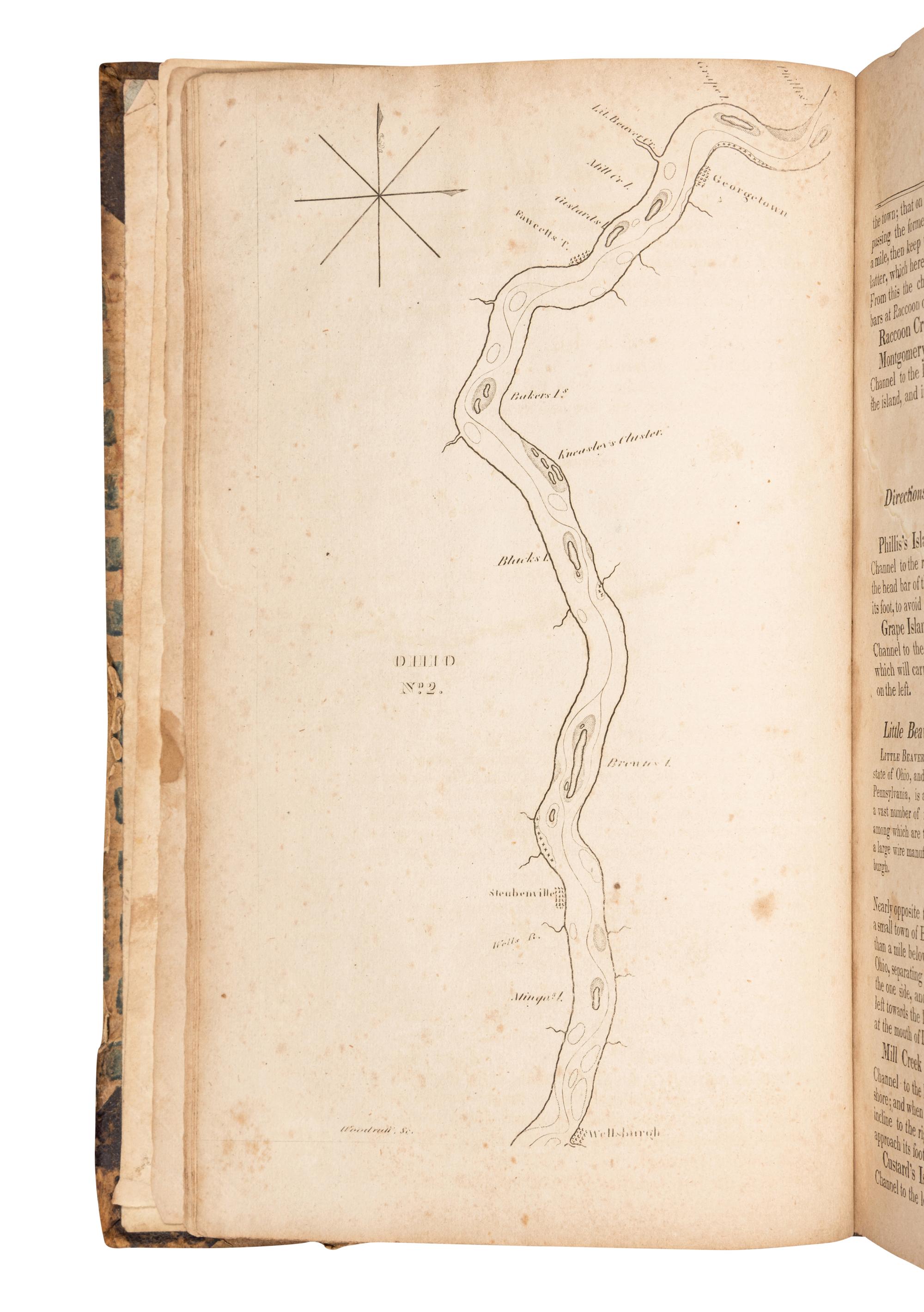 CUMINGS, Samuel. The Western Pilot, Containing Charts of the Ohio River and of the Mississippi... with Directions for Navigating the Same, and a Gazetteer . Cincinnati: John M'Calla for N. & G. Guilford, 1829.