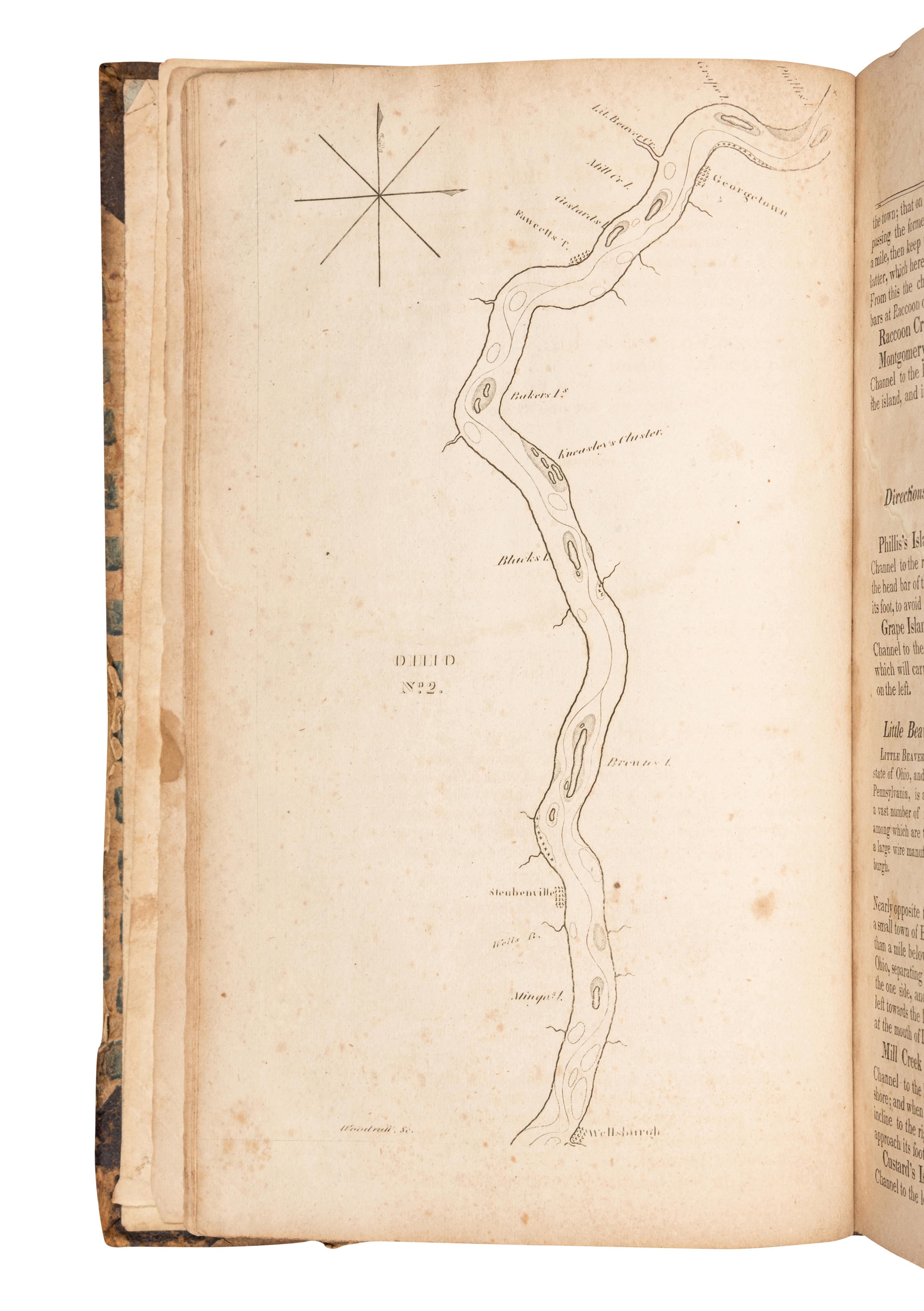 CUMINGS, Samuel. The Western Pilot, Containing Charts of the Ohio River and of the Mississippi... with Directions for Navigating the Same, and a Gazetteer . Cincinnati: John M'Calla for N. & G. Guilford, 1829.