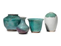 Four Jugtown Pottery Chinese Vases