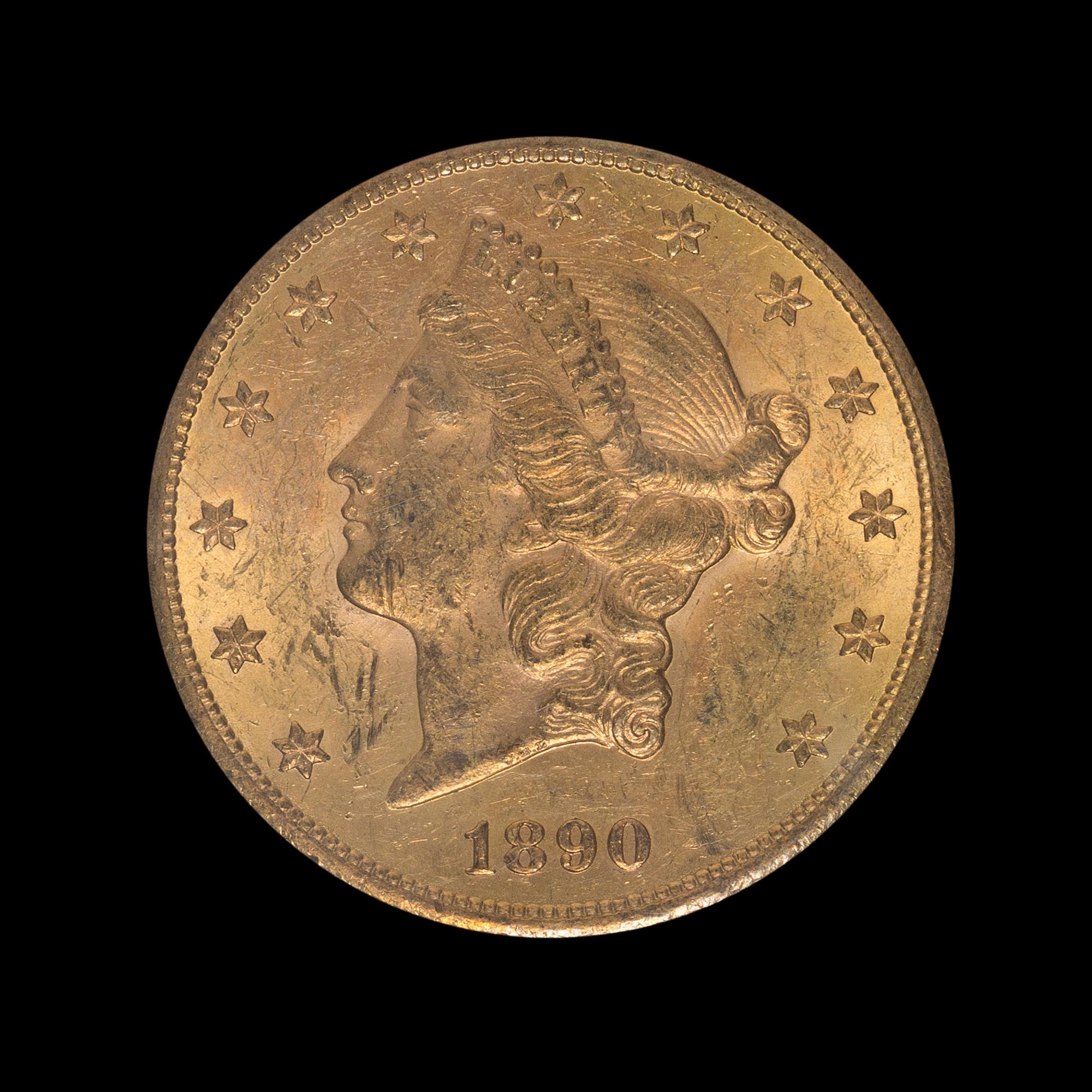 A United States 1890-CC Liberty Head $20 Gold Coin