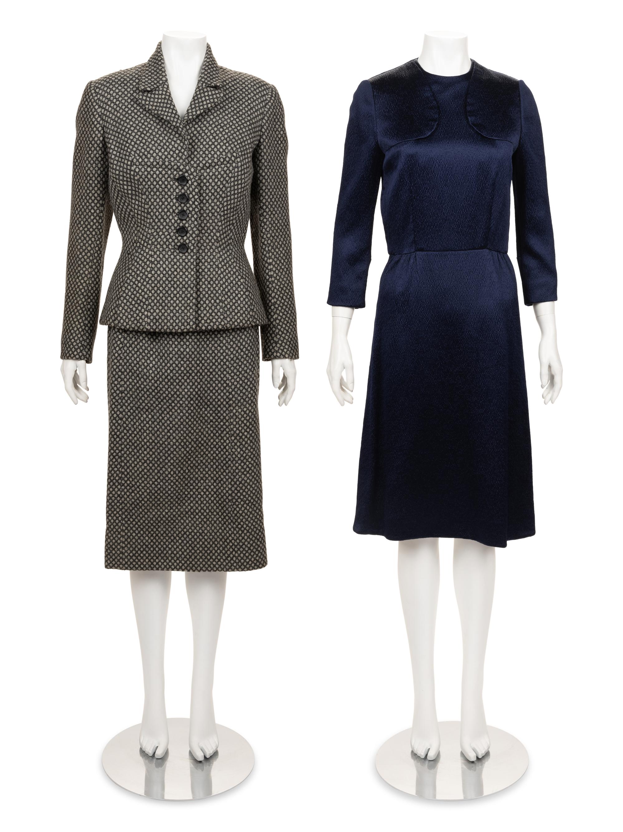 Two Designer Ensembles: One Ben Reig Suit and One Mainbocher Dress, 1950-60s