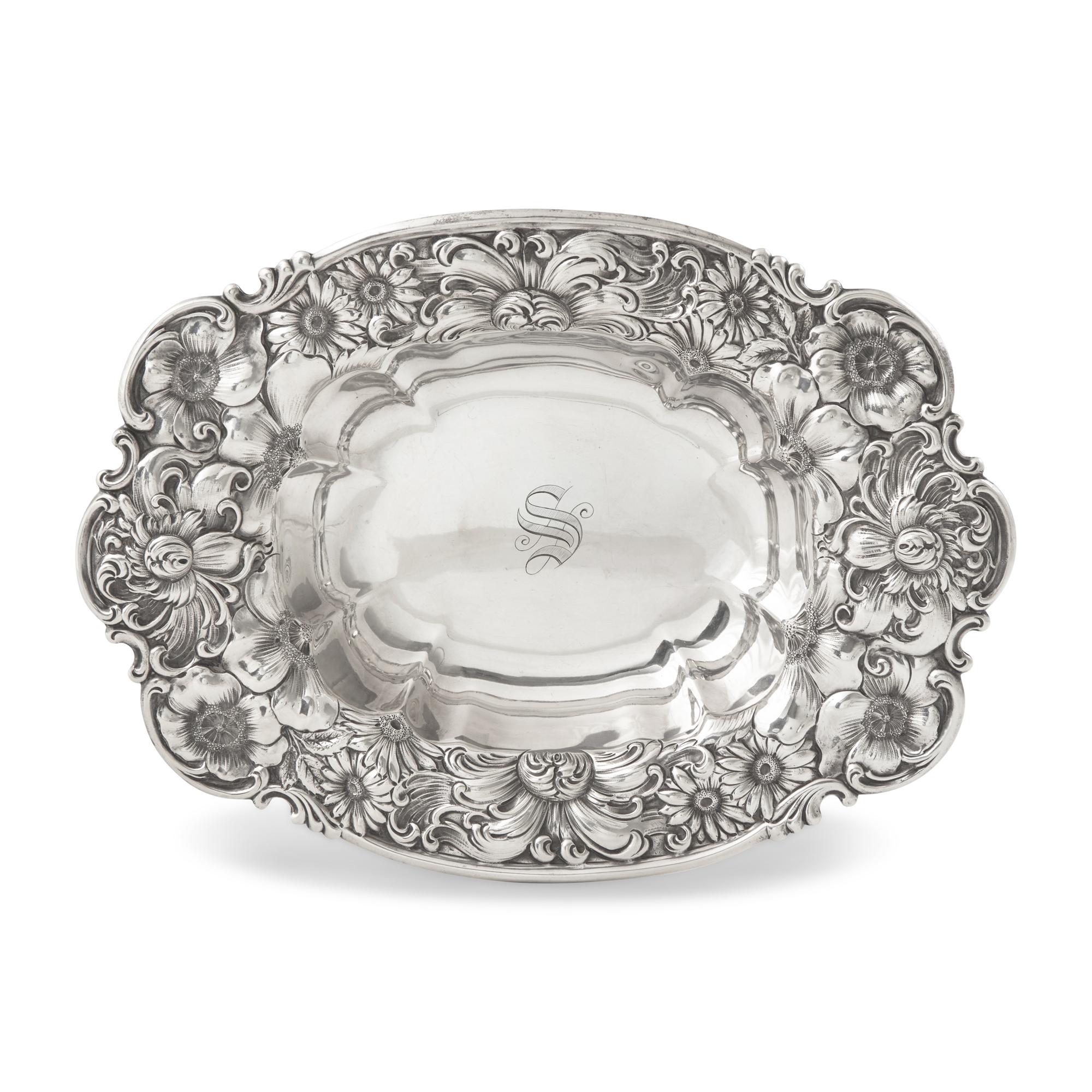 An American Silver Floral Repousse Bowl
