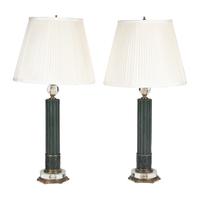 A Pair of Contemporary Patinated Metal Table Lamps