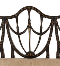 A George III Painted Beechwood Triple-Back Settee