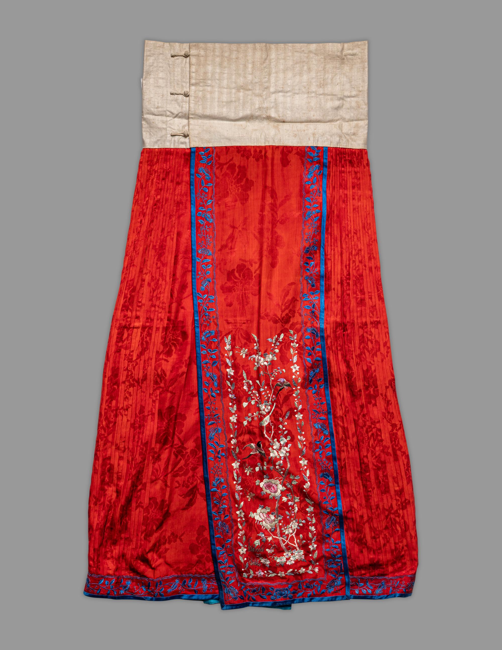 A Set of Chinese Embroidered Silk Lady's Jacket and Skirt