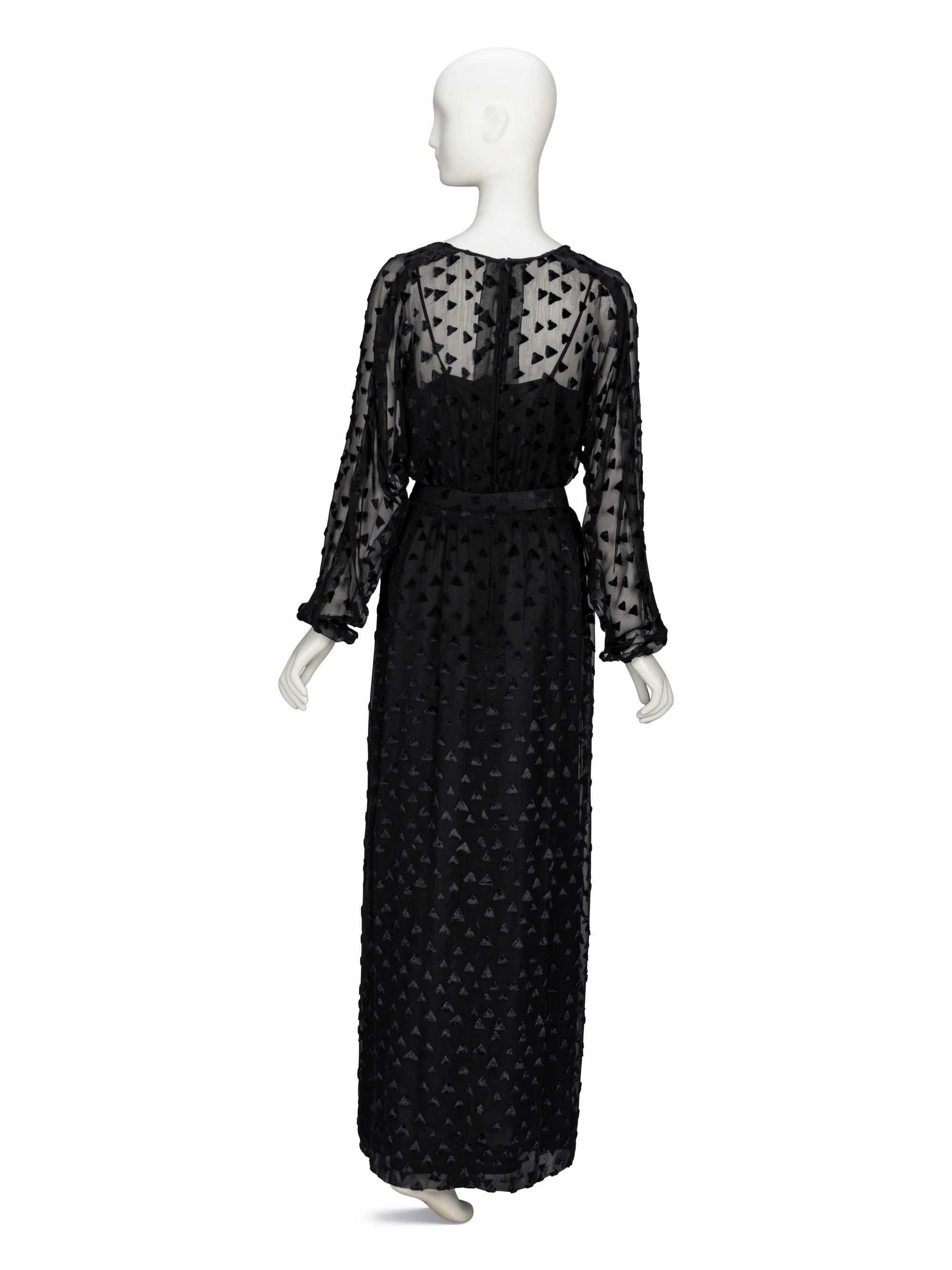 La Mendola, Black Cut Velvet Dress