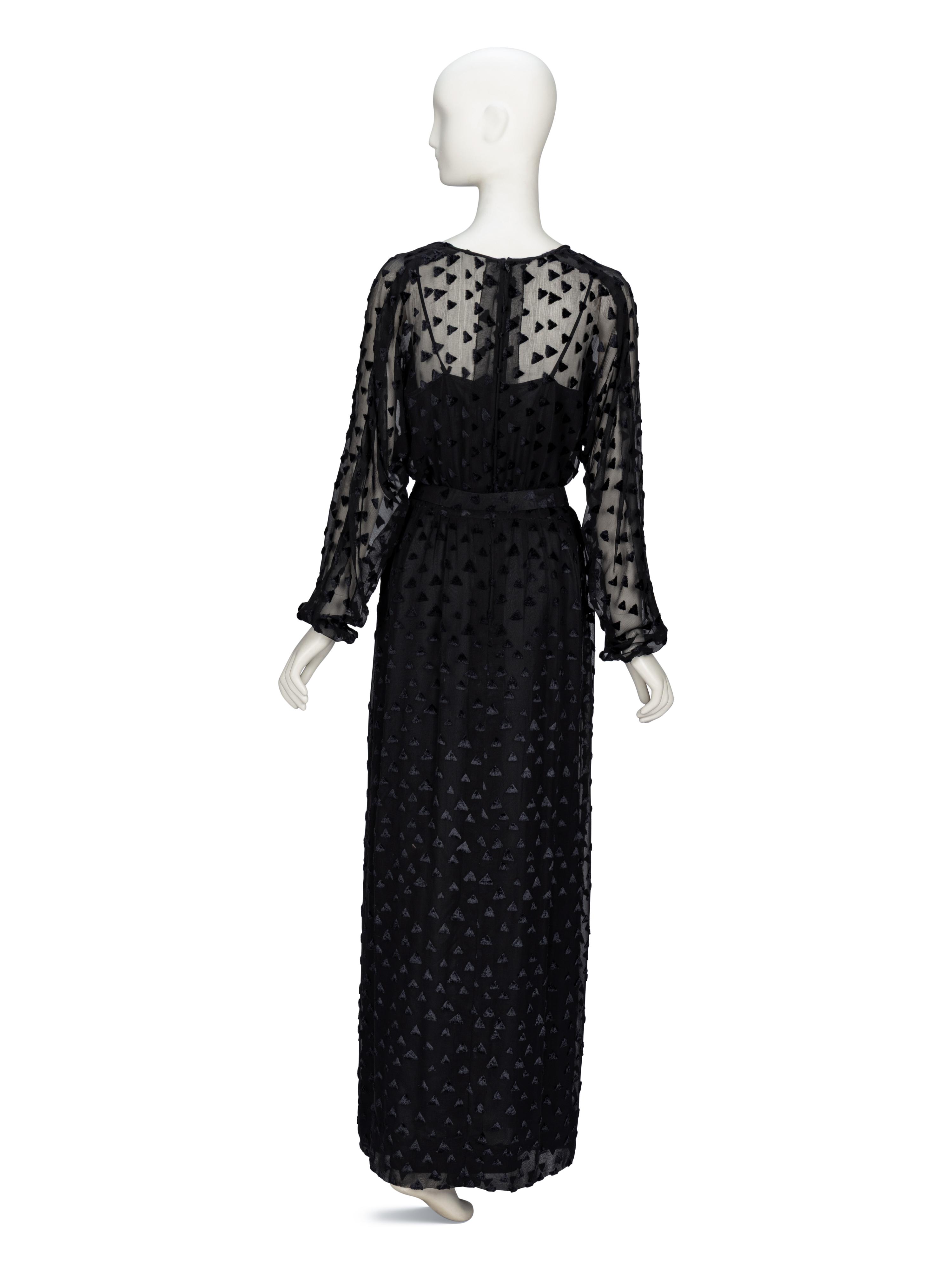 La Mendola, Black Cut Velvet Dress