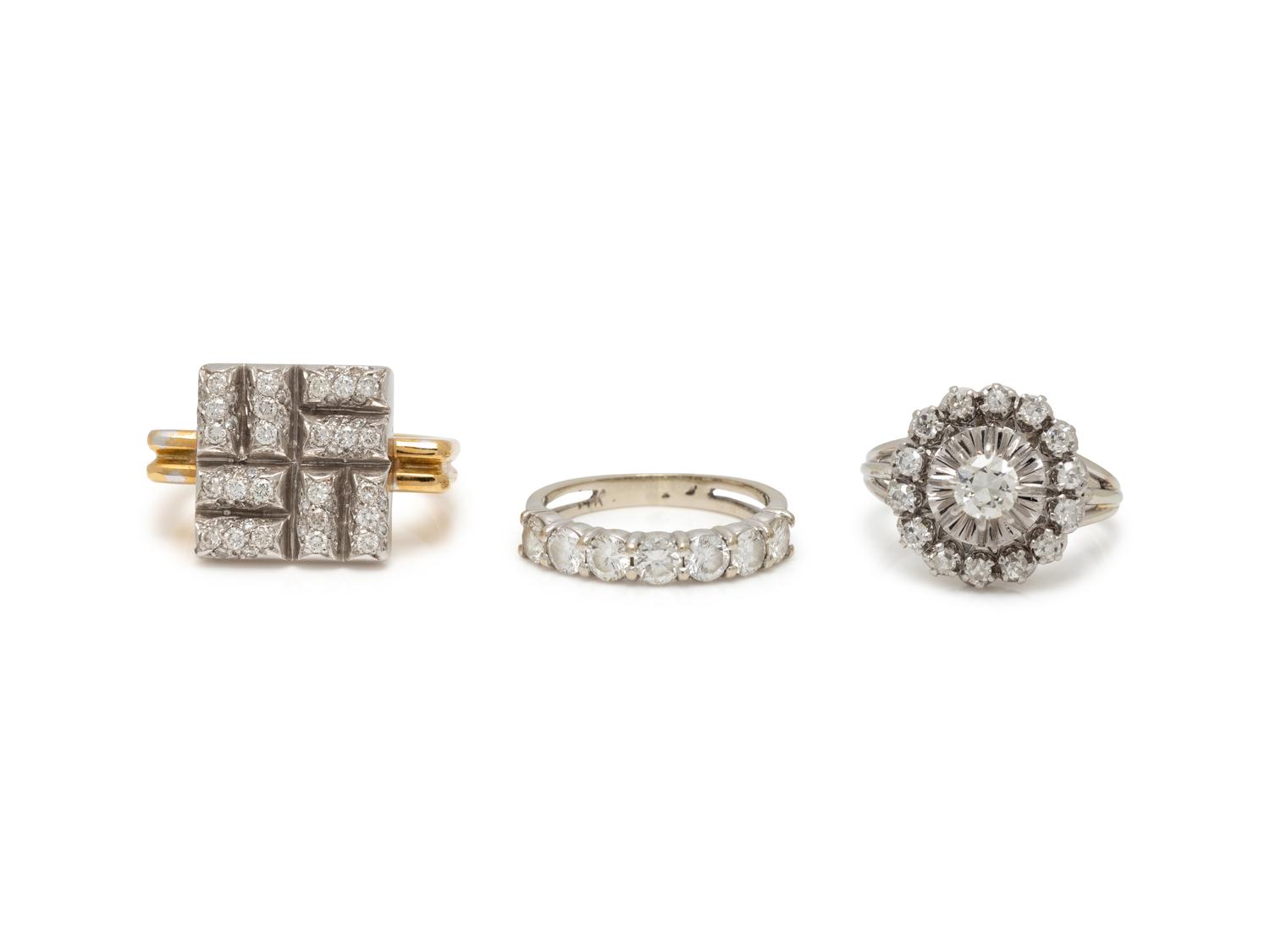 COLLECTION OF DIAMOND RINGS