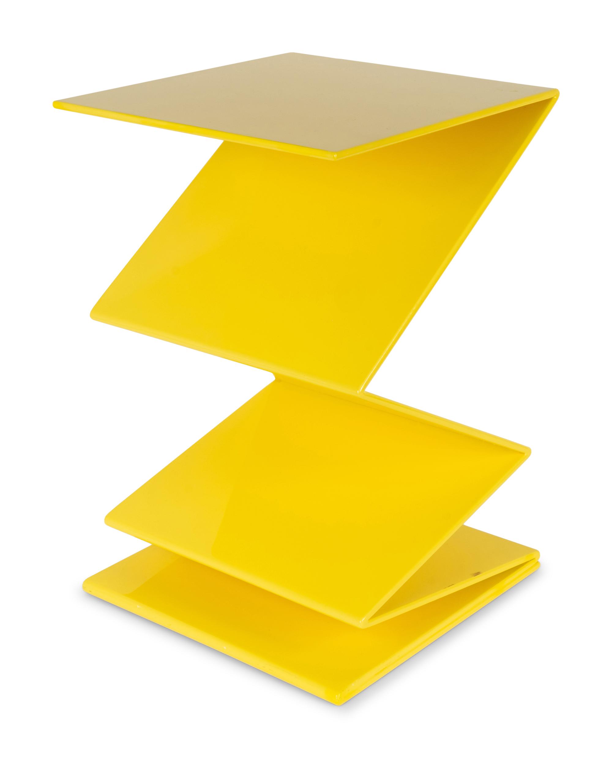 A Contemporary Yellow Zig Zag Table — 20TH CENTURY