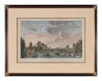 A Set of Six French Hand-Colored Engravings