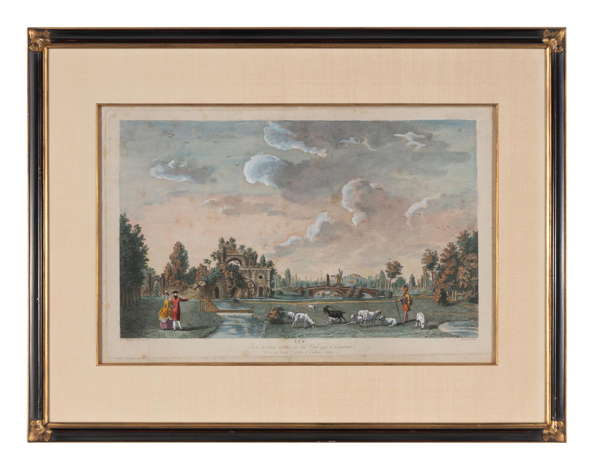 A Set of Six French Hand-Colored Engravings