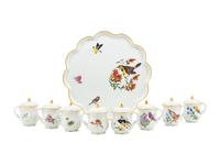 A Set of Eight Limoges Porcelain Pots-de-Creme