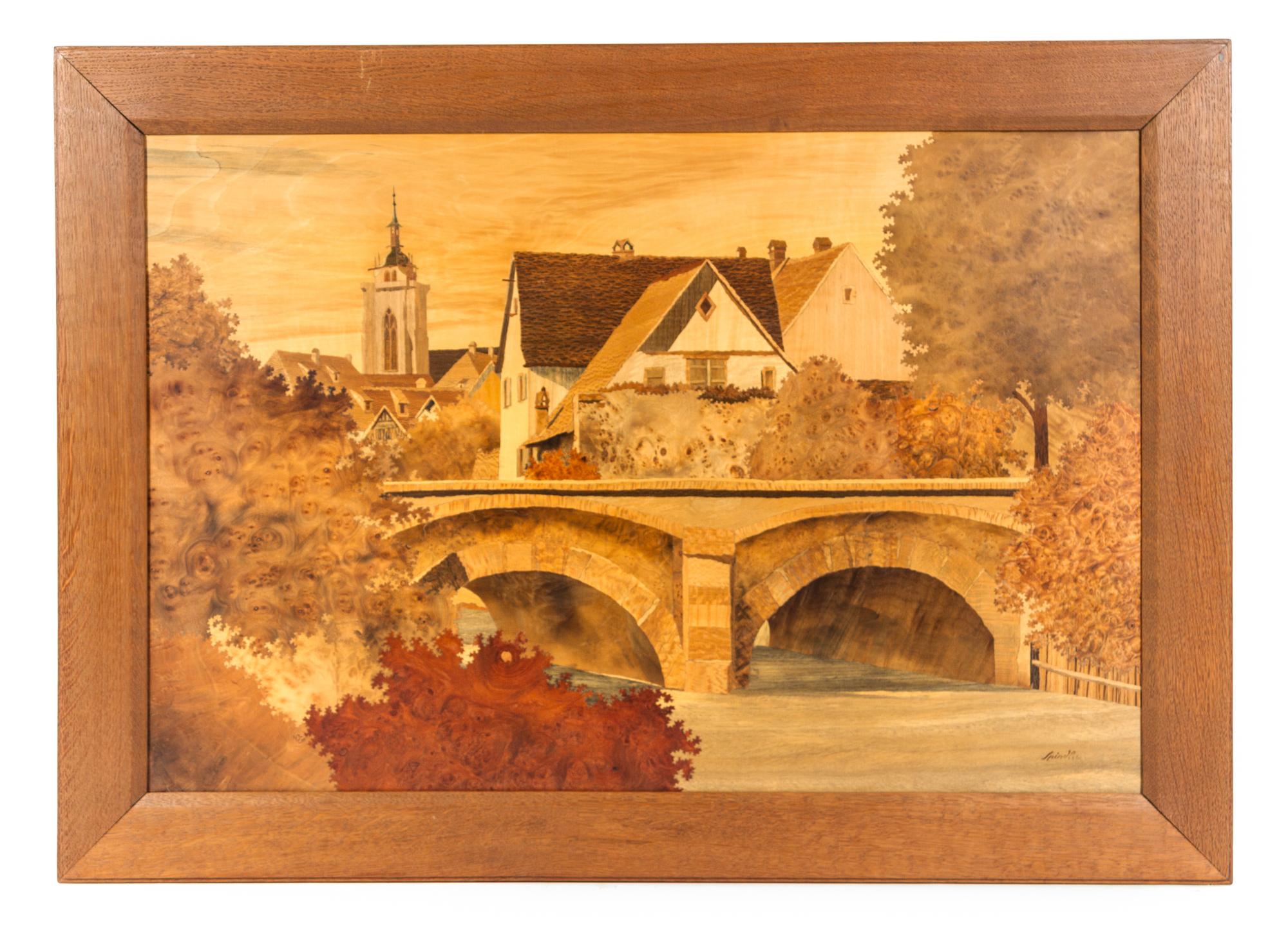 A Set of Five French Marquetry Panels Height of largest overall 30 1/4 x width 47 inches. — PAUL SPINDLER (1907-1980)