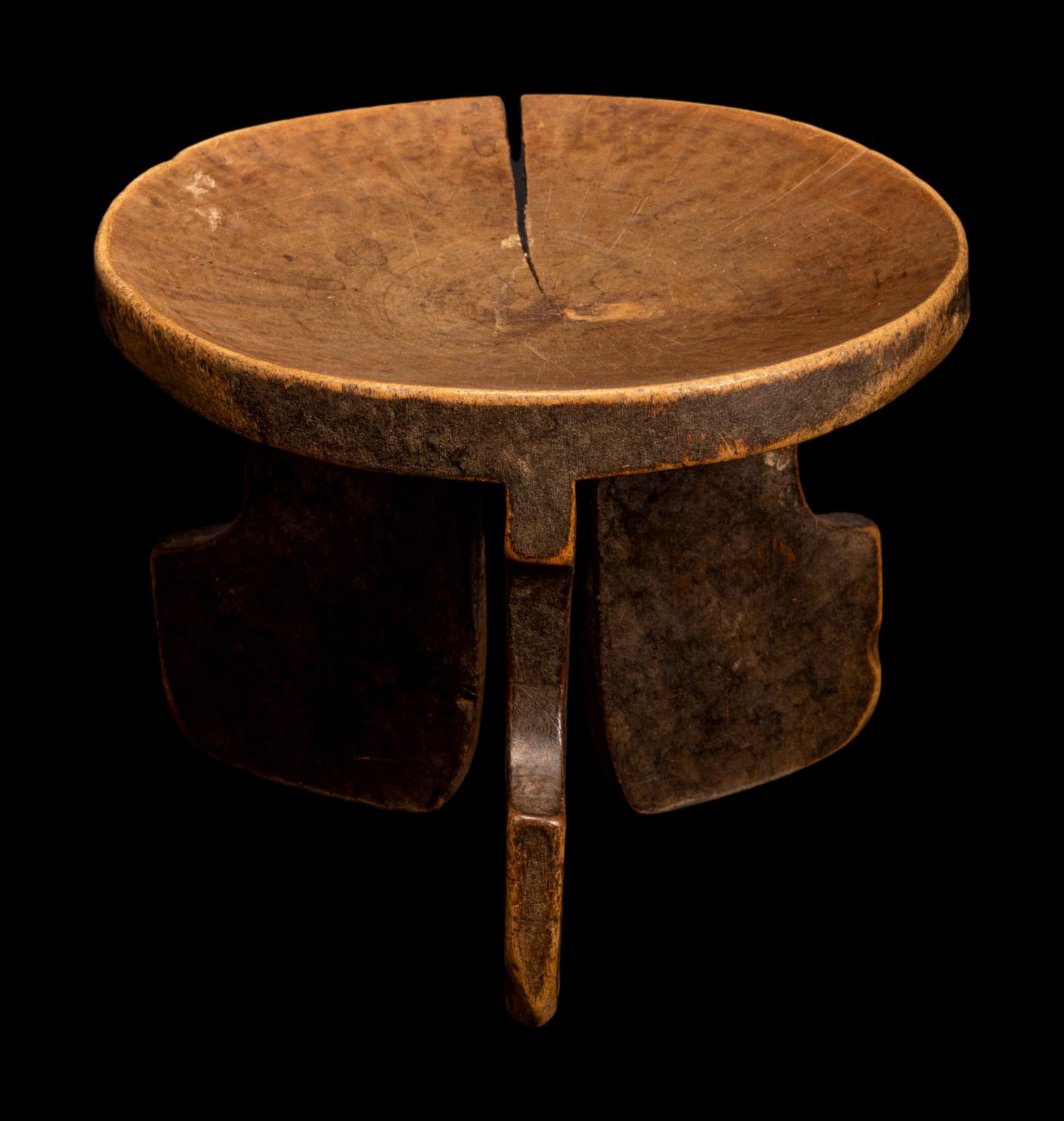 A Kamba Wood Tripod Stool