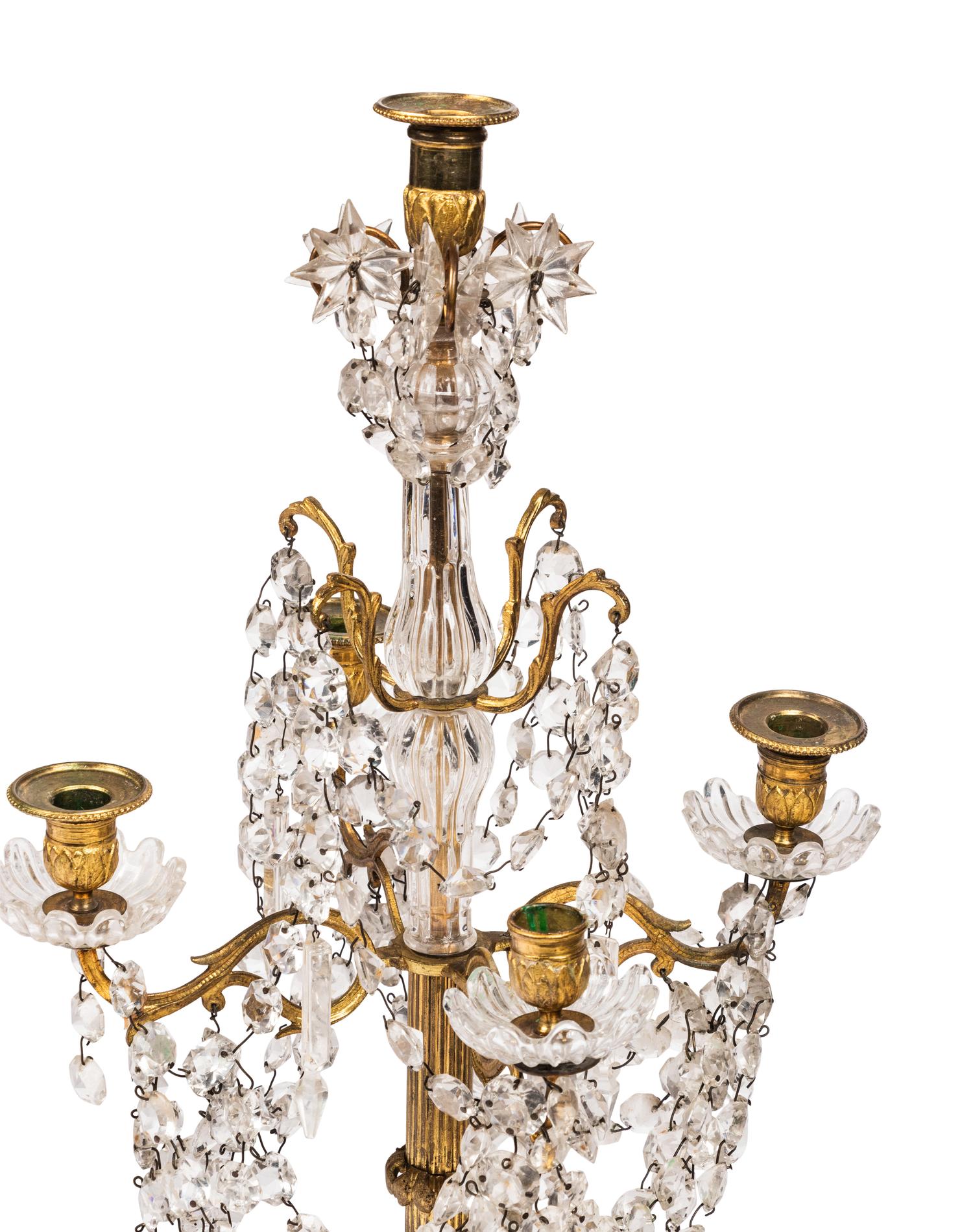 A Pair of Charles X Five-Light Candelabra