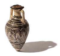 An Eastern Mediterranean Brown and White Core-Formed Amphora
