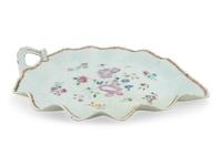 A Pair of Chinese Export Porcelain Leaf-Form Dishes