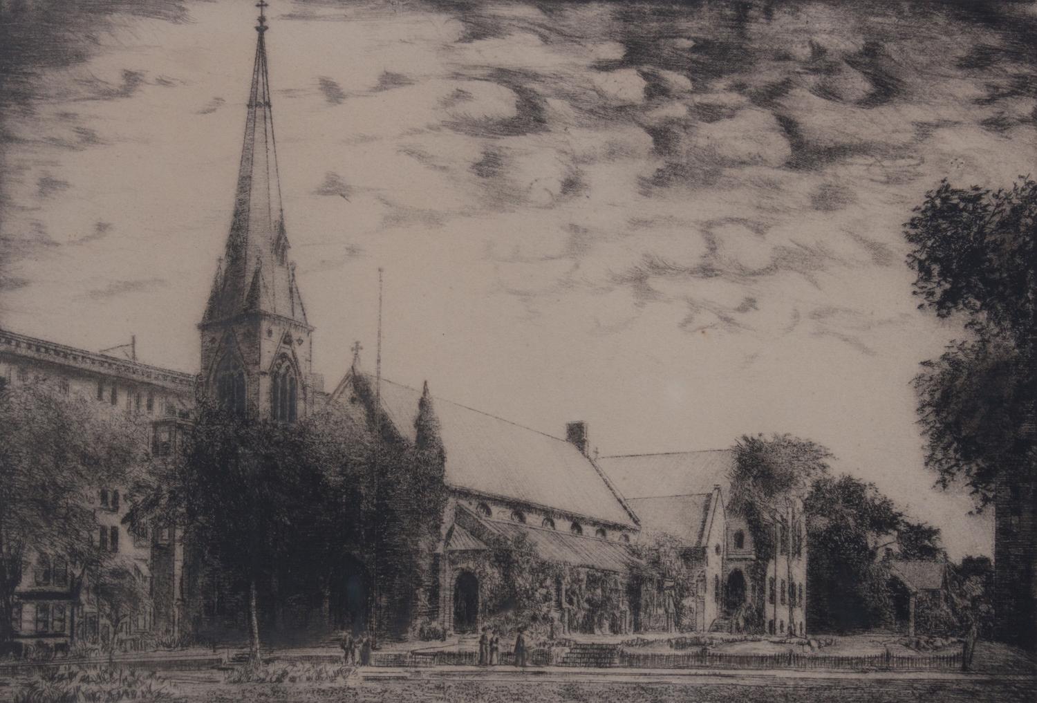 George New, (Wisconsin, 1894-1963), Towers of Wisconsin Avenue and St. James Church (two works)