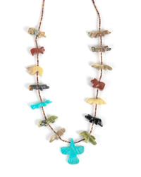 Southwestern Single Strand Fetish Necklace Length 24 inches