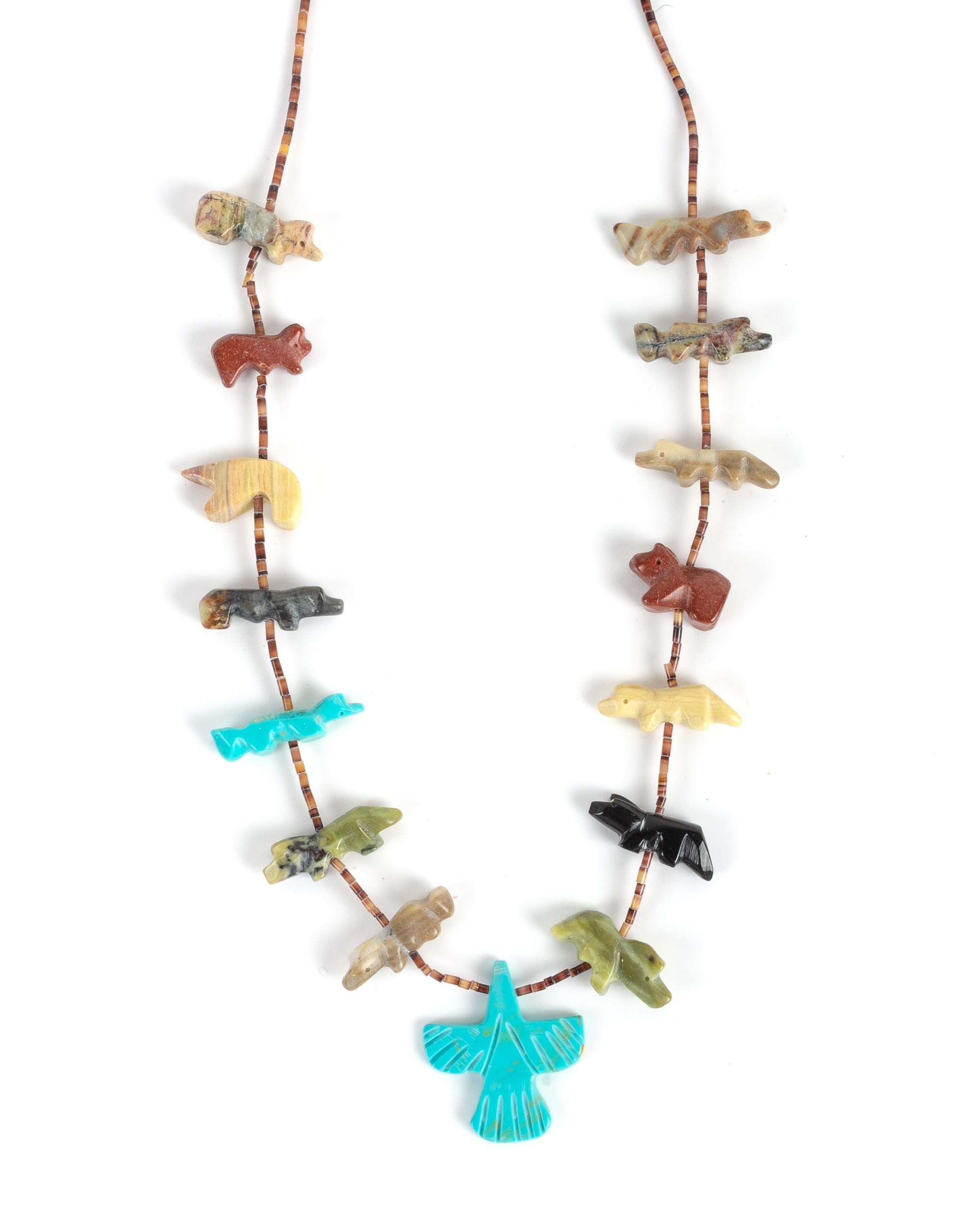 Southwestern Single Strand Fetish Necklace Length 24 inches