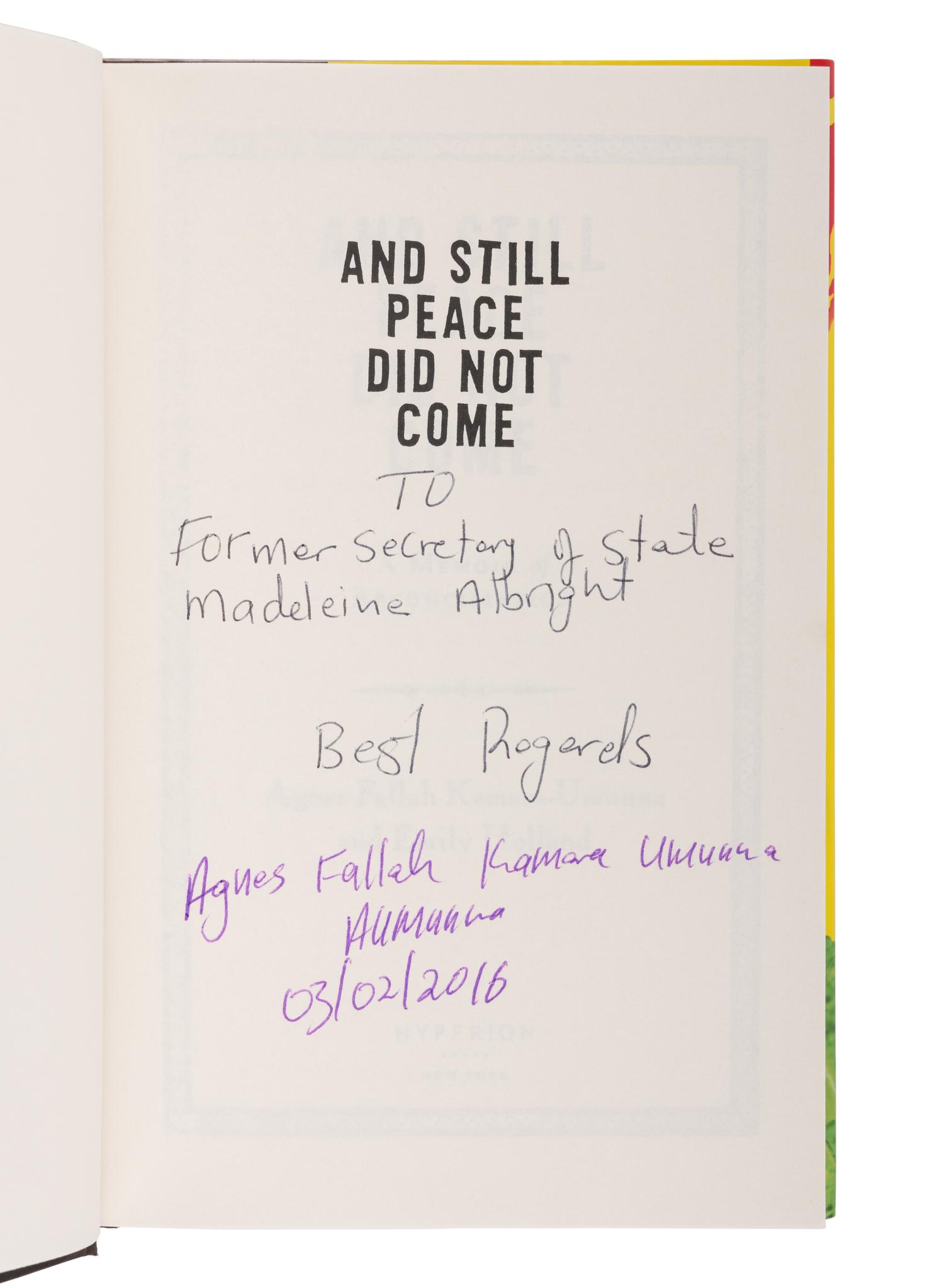 MEMOIRS A group of 4 FIRST EDITIONS INSCRIBED TO SECRETARY ALBRIGHT: