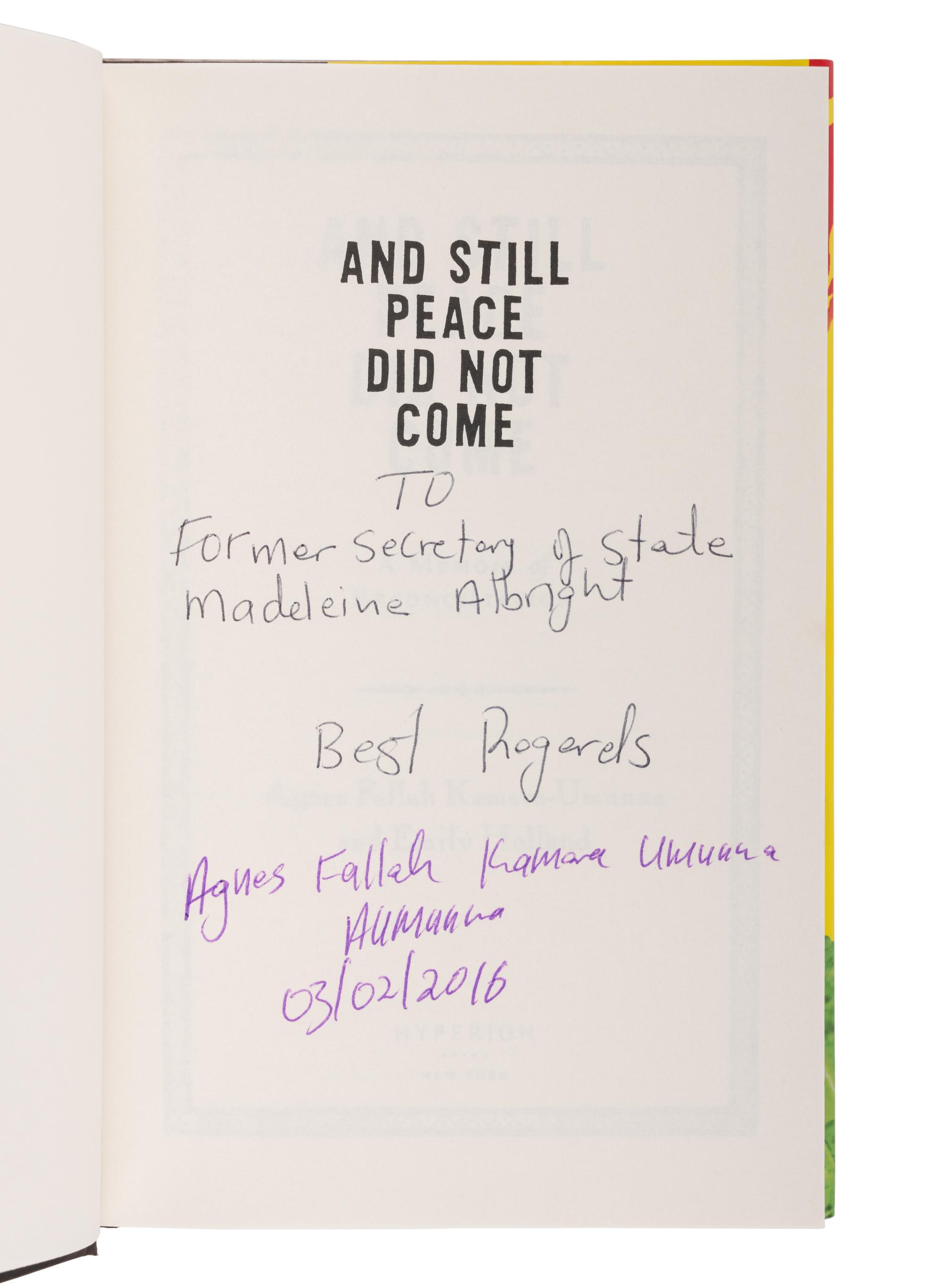 MEMOIRS A group of 4 FIRST EDITIONS INSCRIBED TO SECRETARY ALBRIGHT:
